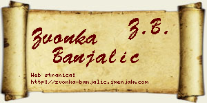 Zvonka Banjalić vizit kartica